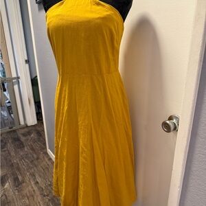 Ann Taylor Yellow Halter Midi Sundress